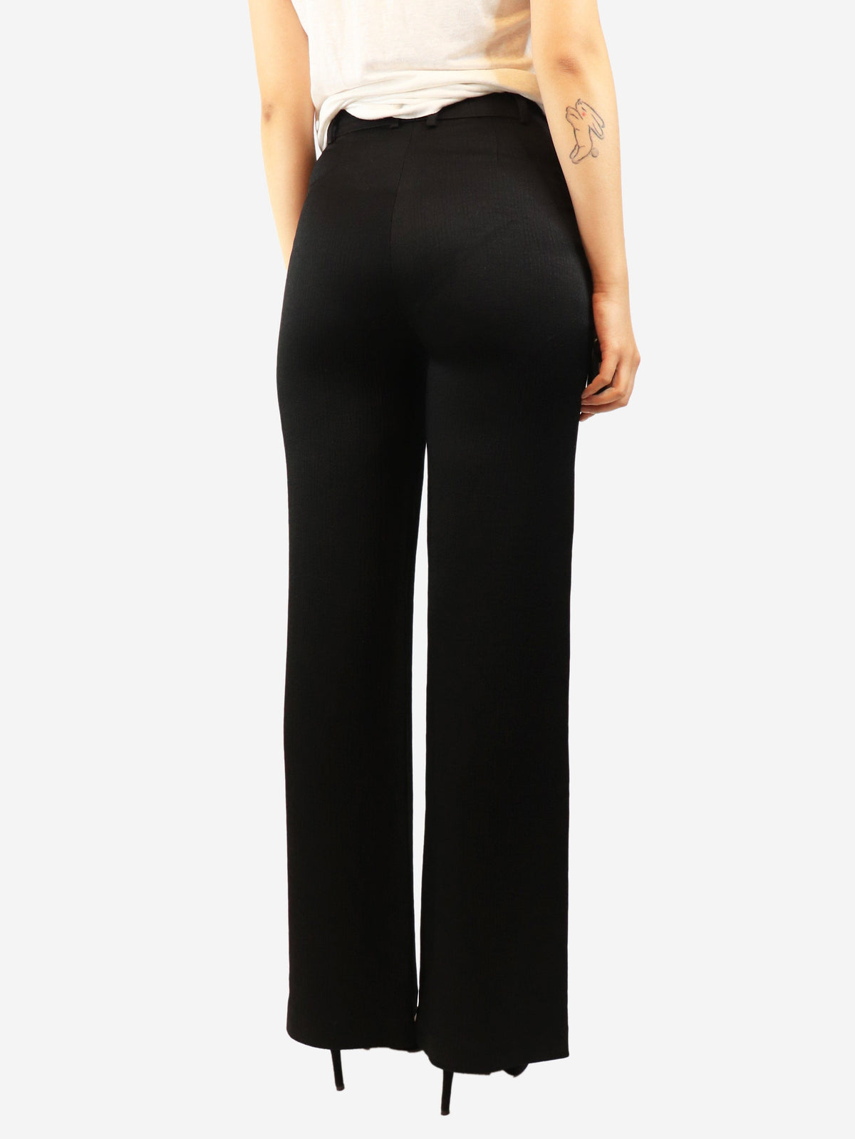 Black satin trousers - size UK 8 Trousers Joseph 