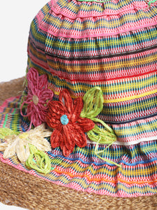 Grevi Multicolour floral-applique sunhat