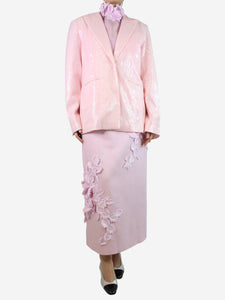 Rotate Pink sequin-embellished blazer - size UK 10