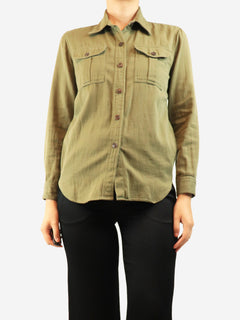 Green cotton shirt - size UK 8