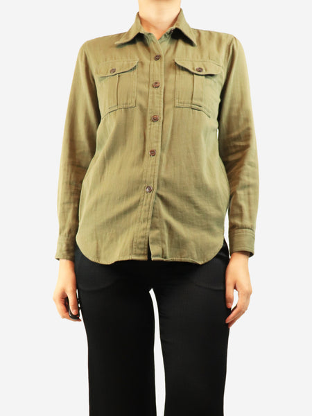 Green cotton shirt - size UK 8 product image