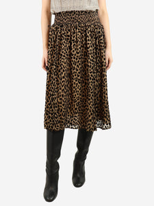 Kate Spade Neutral leopard print midi skirt - size S