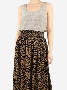 Joseph Brown sleeveless leopard print top - size UK 10