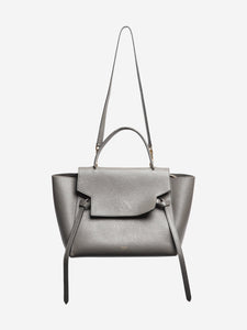 Celine Grey mini belt bag in grained calfskin with gold tone hardware