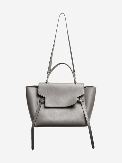 Grey mini belt bag in grained calfskin with gold tone hardware Belt Bag Celine 