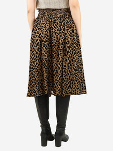 Kate Spade Neutral leopard print midi skirt - size S