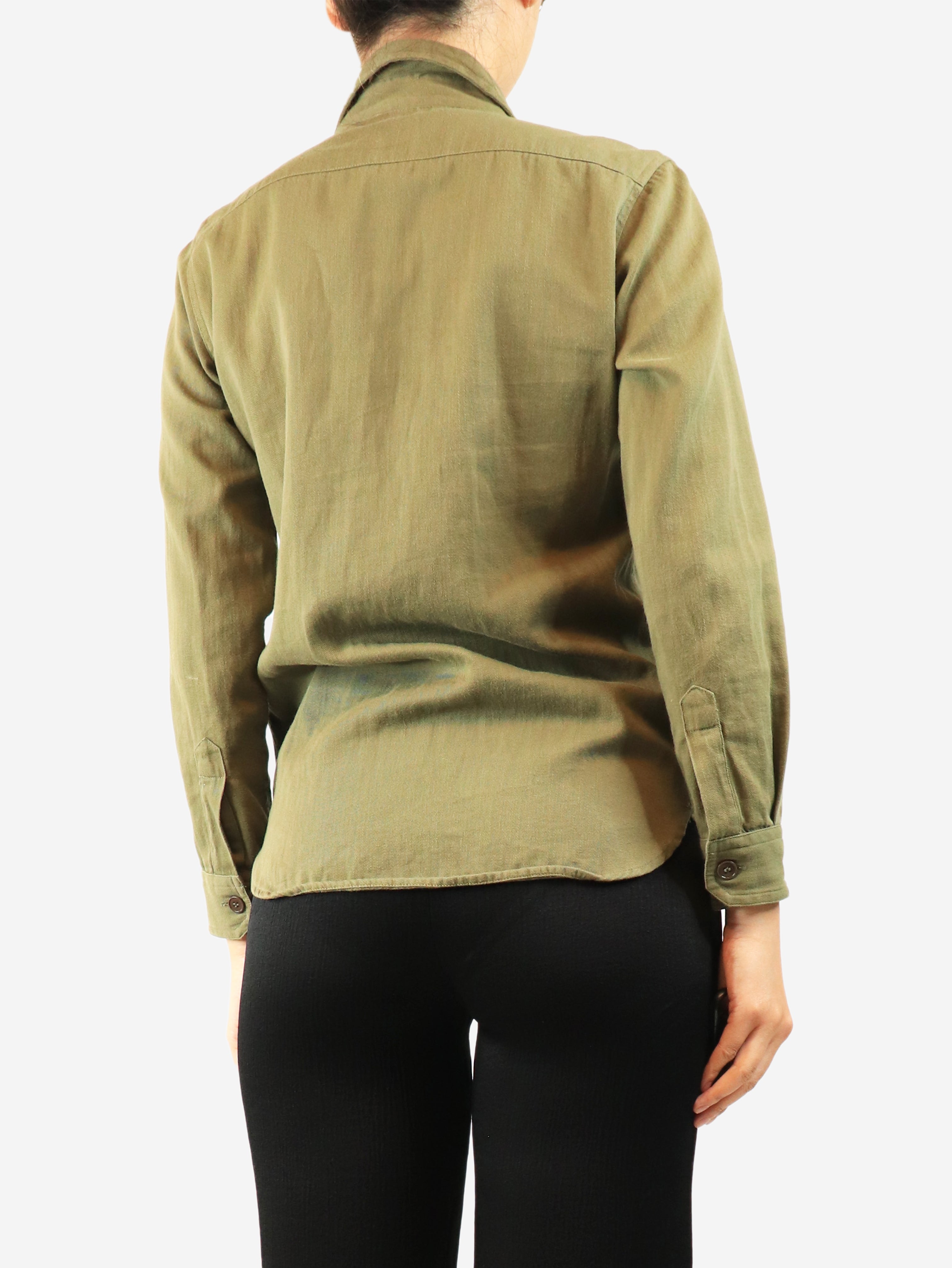 Green cotton shirt - size UK 8