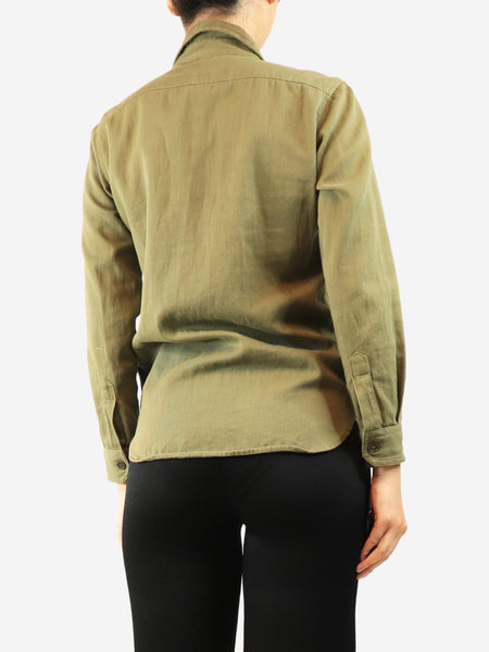 Green cotton shirt - size UK 8 alternate image