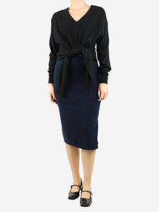 Piazza Castello Navy blue cashmere midi skirt - size M