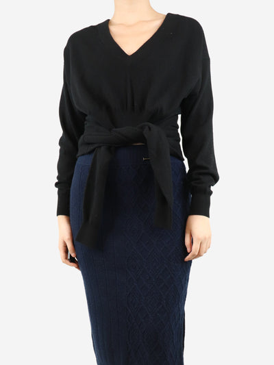 Alexander Wang Black wool jumper with two faux sleeves - size UK 10 Knitwear Alexander Wang 