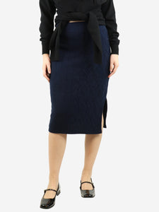 Piazza Castello Navy blue cashmere midi skirt - size M