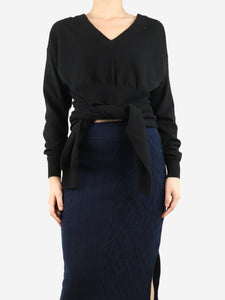 Alexander Wang Alexander Wang Black wool jumper with two faux sleeves - size UK 10