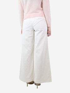 ME+EM White corduroy wide-leg trousers - size UK 10