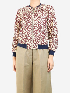 Burgundy foliage bomber jacket - size UK 8 Coats & Jackets Soeur 