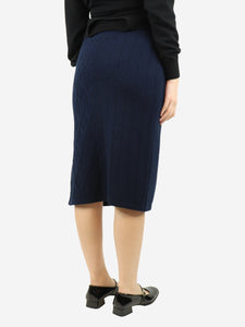 Piazza Castello Navy blue cashmere midi skirt - size M