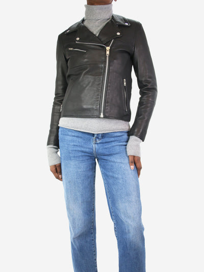 Black leather biker jacket - size XS Coats & Jackets Samsoe & Samsoe 