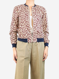 Burgundy foliage bomber jacket - size UK 8 Coats & Jackets Soeur 