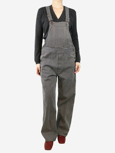 Isabel Marant Black Madeline striped dungarees - size UK 8