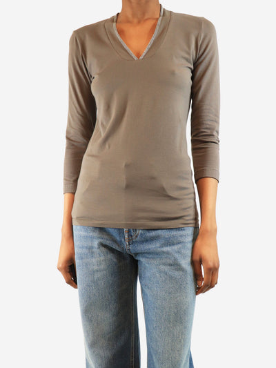 Grey fine-knit top - size S Tops Prada 