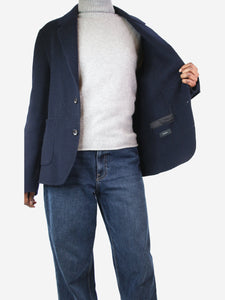 Joseph Navy blue wool-blend jacket - size UK 18