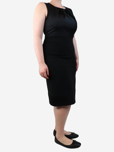 Max Mara Studio Black sleeveless sateen midi dress