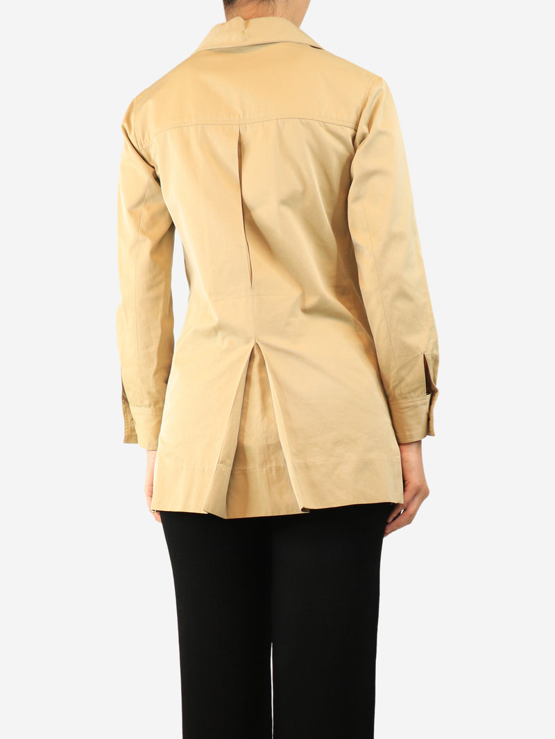 Beige vintage 1968 runway Saharan lace-up tunic - size UK 8