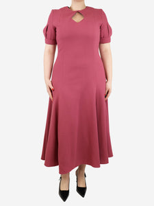 Emilia Wickstead Mauve wool crepe midi dress - size UK 16