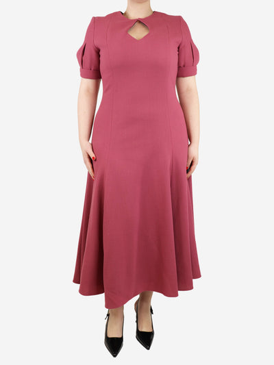 Mauve wool crepe midi dress - size UK 16 Dresses Emilia Wickstead 