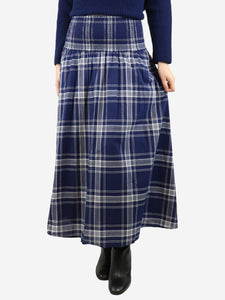 Hill House Navy blue Delphine nap midi skirt - size S