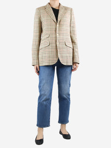 Polo Ralph Lauren Beige checkered blazer - size UK 14