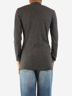 Grey monili v-neck top - size M Tops Brunello Cucinelli 