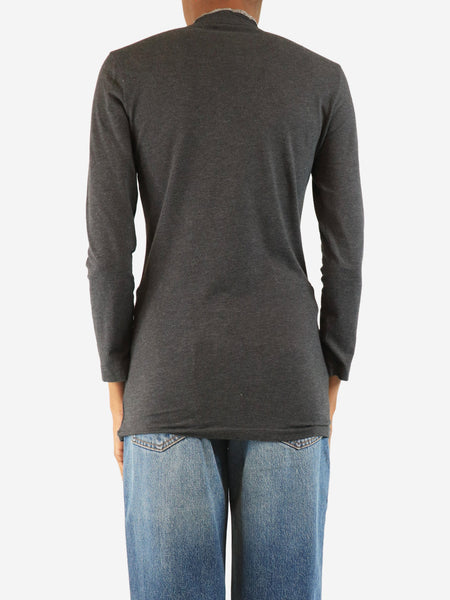 Grey monili v-neck top - size M alternate image