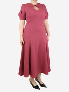 Emilia Wickstead Mauve wool crepe midi dress - size UK 16