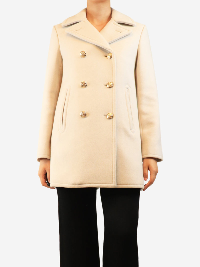 Neutral double-breasted wool coat - size S Coats & Jackets Nili Lotan 