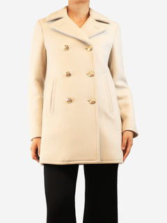 Neutral double-breasted wool coat - size S Coats & Jackets Nili Lotan 