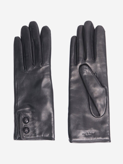 Rag & Bone Black lamb leather snap gloves Gloves Rag & Bone 