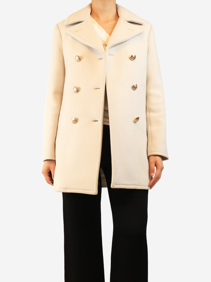 Neutral double-breasted wool coat - size S Coats & Jackets Nili Lotan 