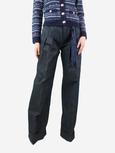 Dark blue belted jeans - size UK 12 Trousers Evisu 