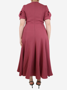 Emilia Wickstead Mauve wool crepe midi dress - size UK 16