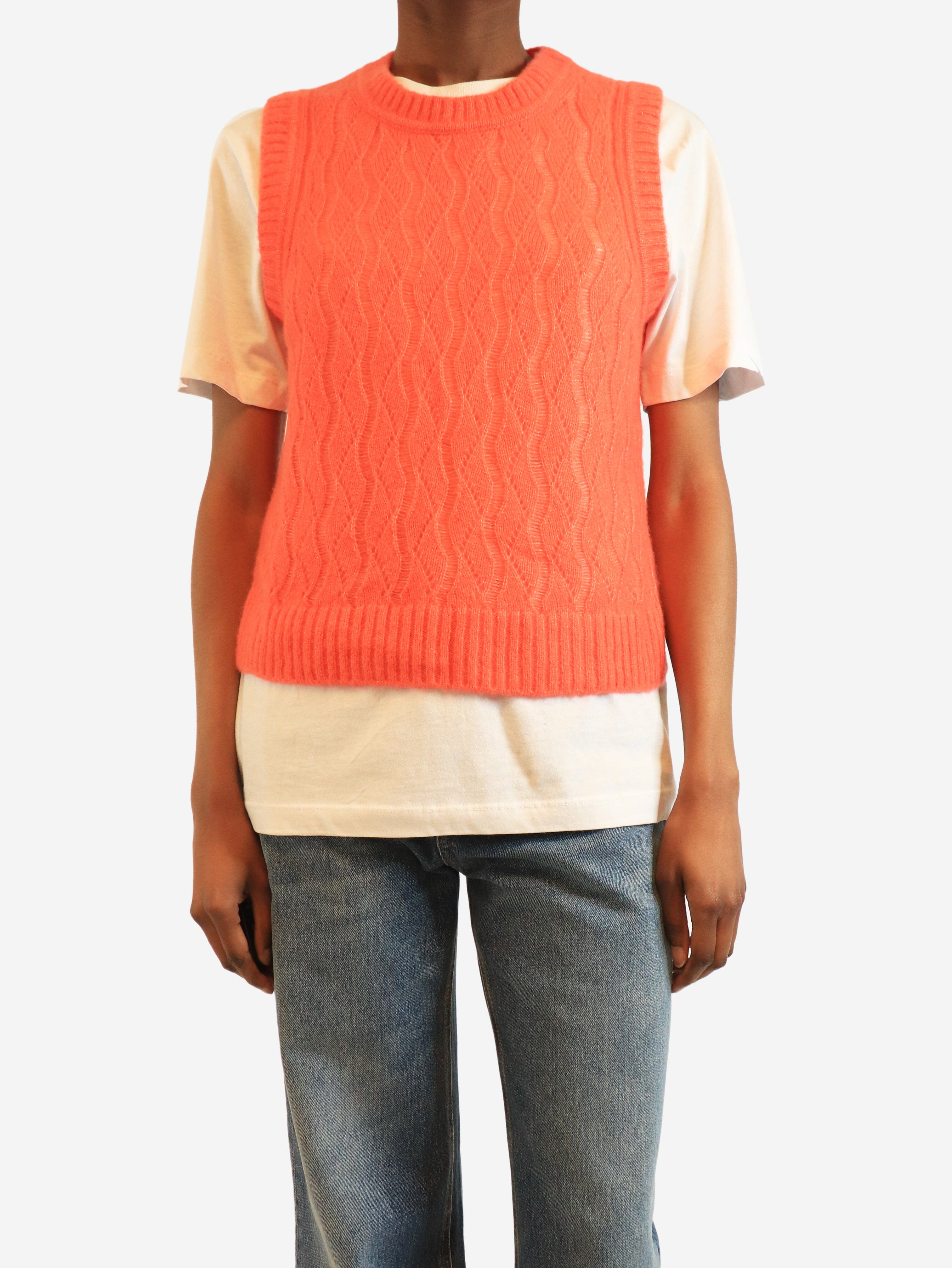 Coral cashmere-blend vest with snood - size S Knitwear ME+EM 