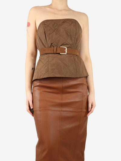 Brown quilted bustier top - size UK 12 Tops Max Mara 