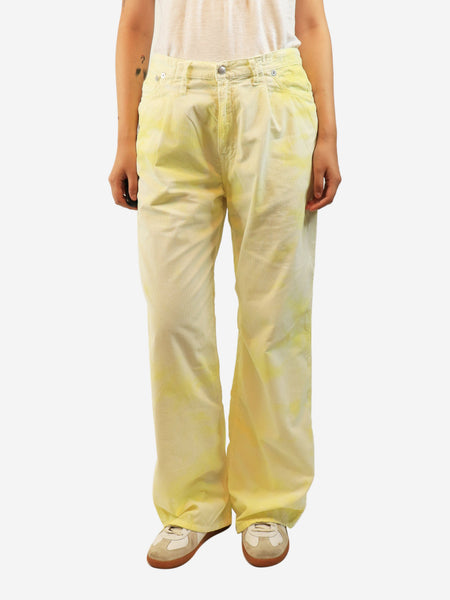 Pale yellow SS22  Damon pleated wide-leg jeans - size UK 8 product image