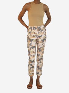 Isabel Marant Peach camouflage-print jeans - size UK 6