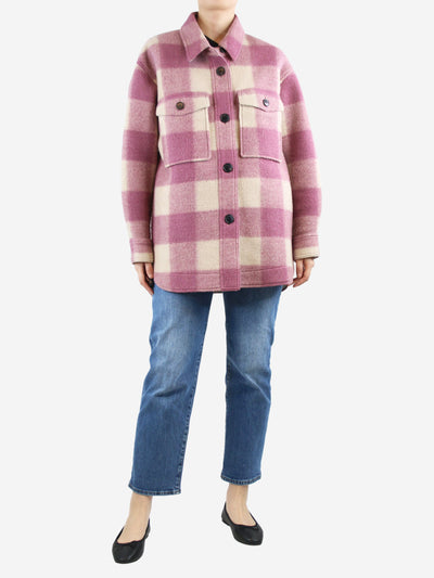 Purple and cream plaid shacket - size UK 8 Coats & Jackets Isabel Marant Etoile 