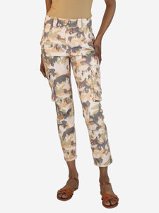 Isabel Marant Peach camouflage-print jeans - size UK 6