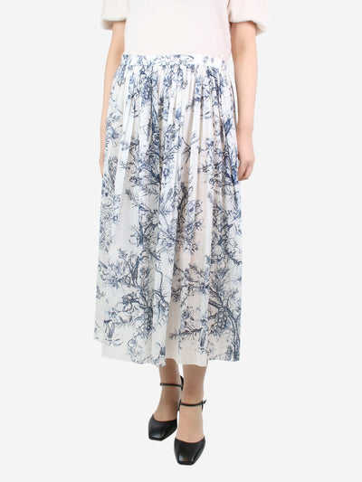 White and blue printed skirt - size UK 12 Skirts Christian Dior 