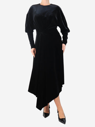 Black velvet long-sleeve maxi dress - size UK 10 Dresses Alexandre Vauthier 