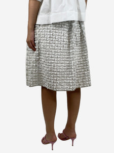 Tibi Grey silk bow midi skirt - size UK 10