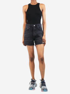 Agolde Black washed denim shorts - size UK 8