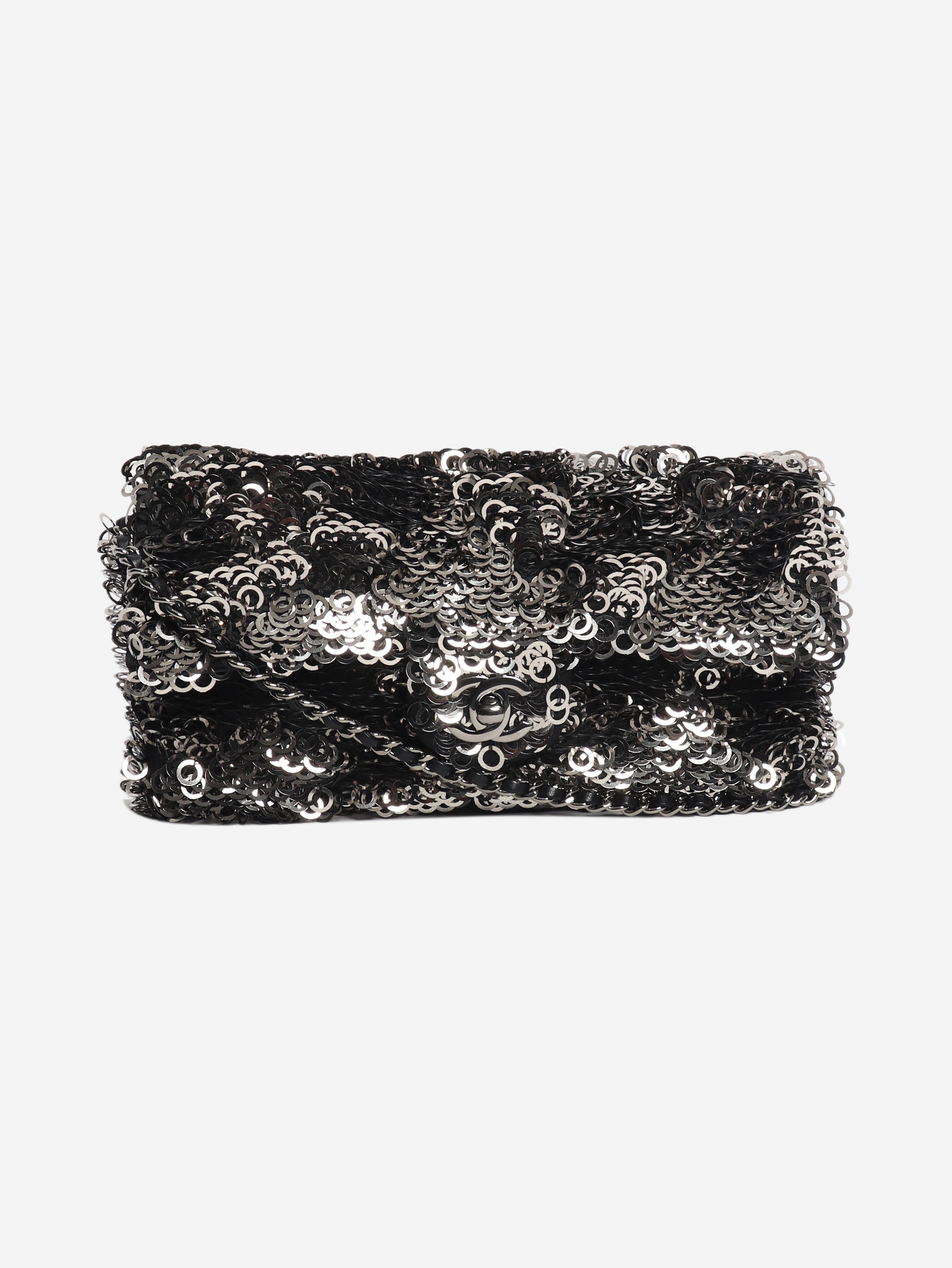 Silver 2020 Sequin Classic Single Flap bag